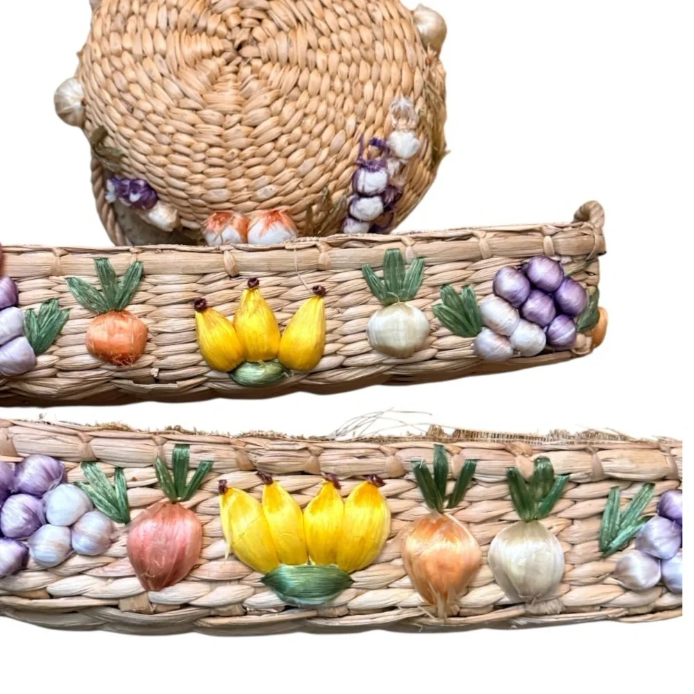 Vintage Wicker Basket Set as is